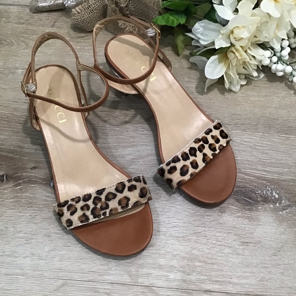 Sesto Meucci Aleka Clear Heel Calf Hair Sandal